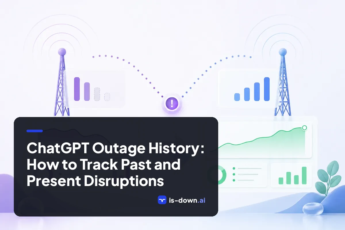 Illustration for the guide on ChatGPT Outage History: How to Track Past and Present Disruptions