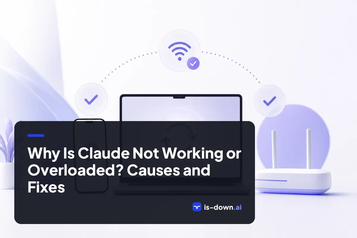 Illustration for the guide on Why Is Claude Not Working or Overloaded? Causes and Fixes